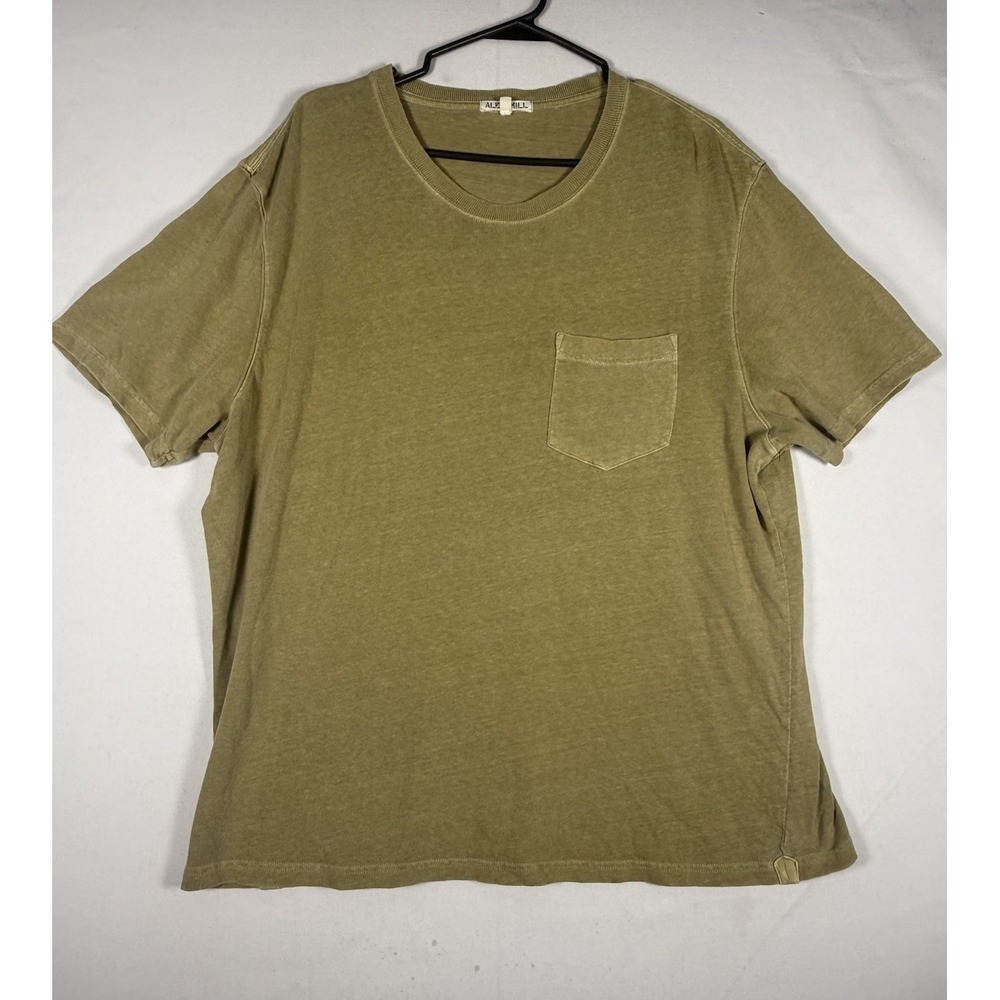 Alex Mill T-Shirt Mens XXL Tan Crew Pocket Short Sleeve Slub Cotton USA Made